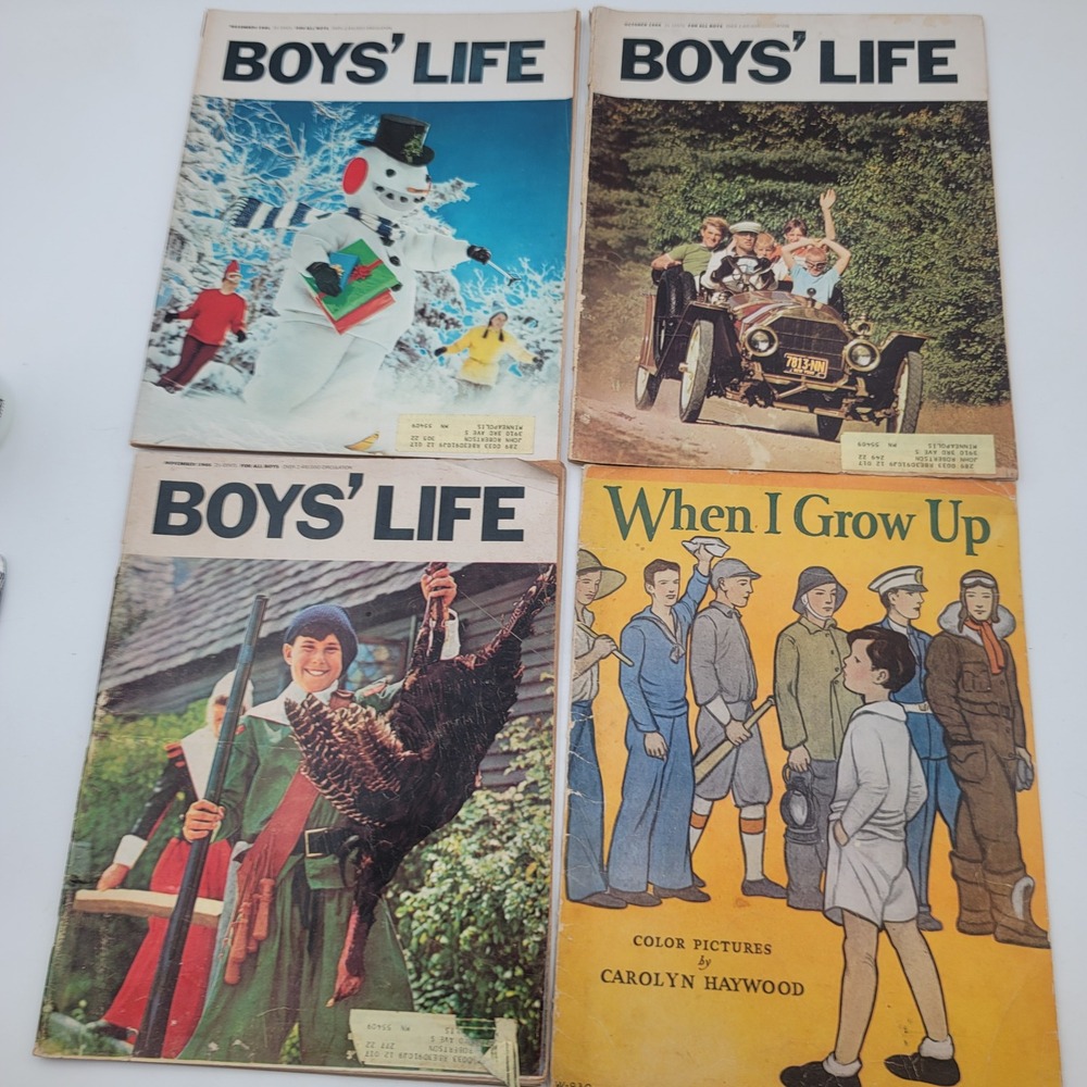 Vintage 1966 Boys Life Magazine Lot 3 Issues & When I Grow Up Haywood Book